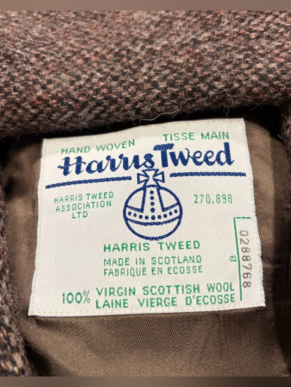 Vintage Harris Tweed Men’s Blazer – 100% Virgin Scottish Wool – Size 44 Reg